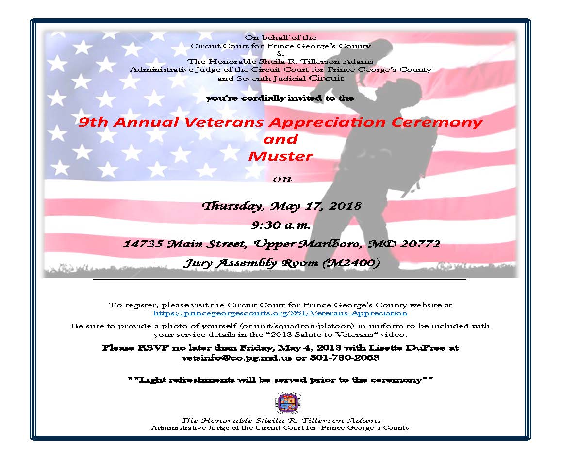 Veterans Appreciation Ceremony Flyer 2018